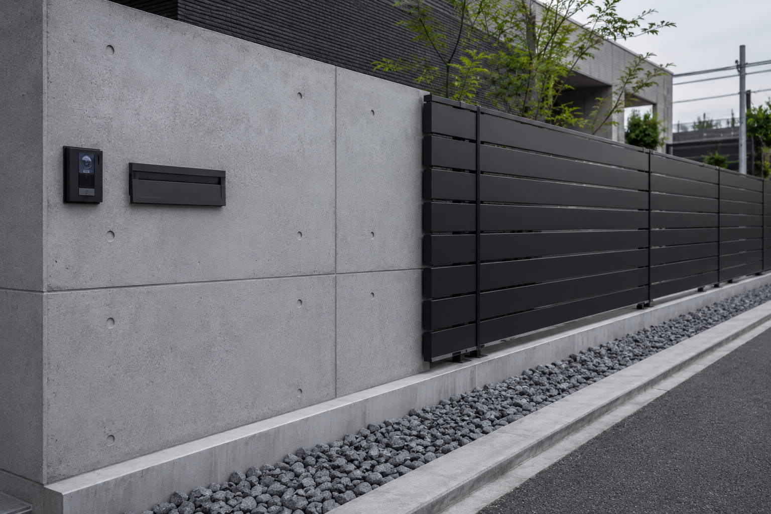 フェンスとブロック塀の施工イメージ